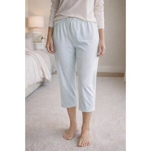 Laura Ashley Powder Blue Pajama Pants XL Cropped